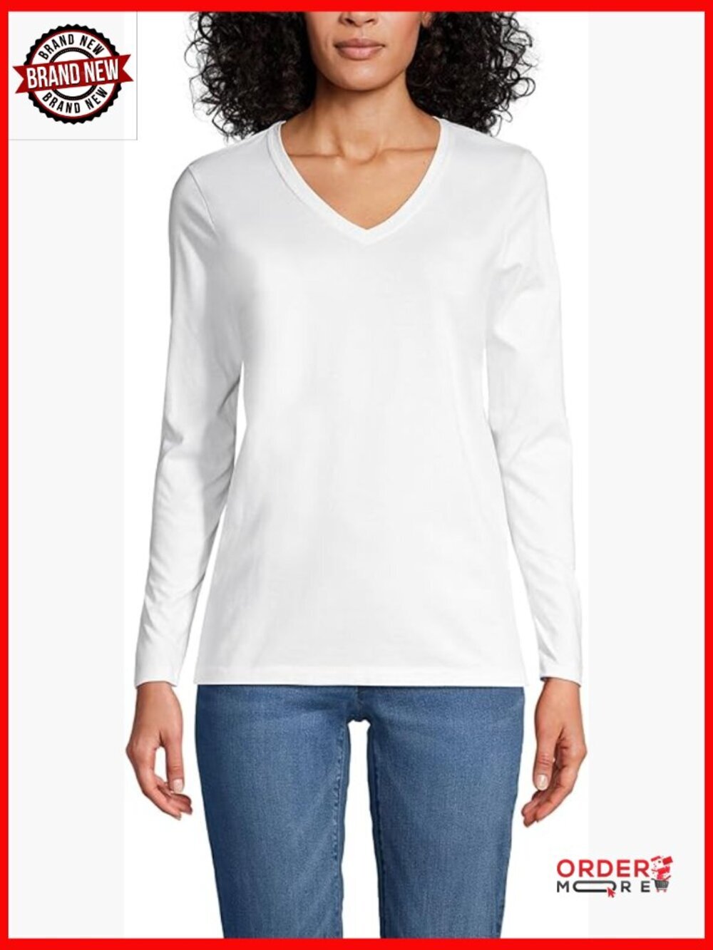 Supima Cotton Long Sleeve V-Neck Relaxed Fit Tunic
